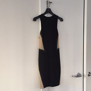 Rag & Bone black dress with tan mesh inserts